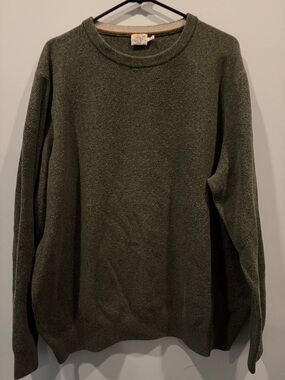 Faherty Olive Green Crewneck Sweater